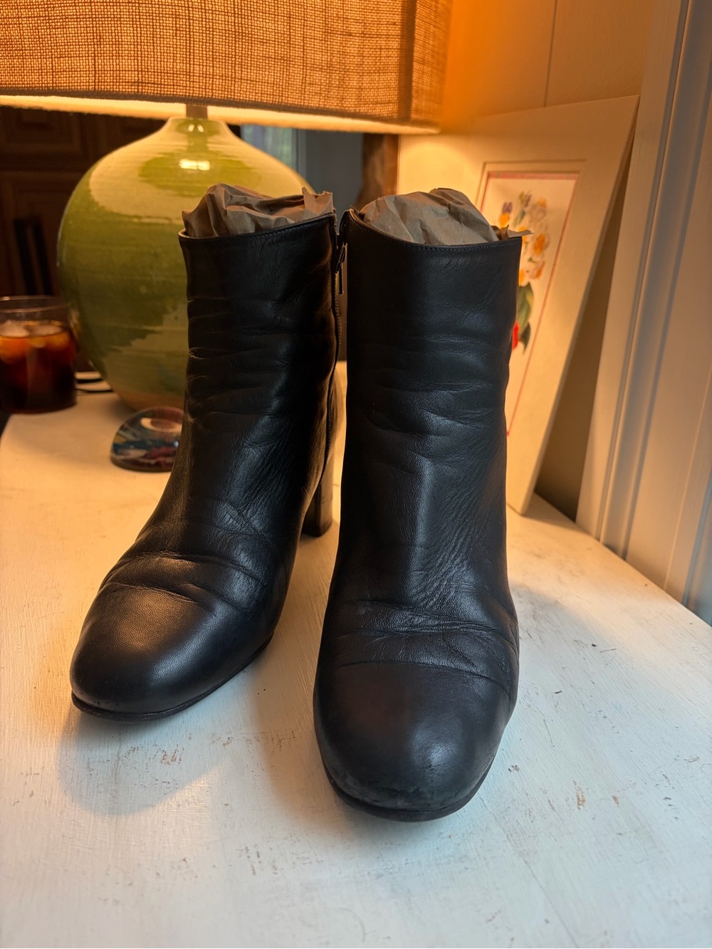 Italian Shoemakers Black Leather Ankle Booties